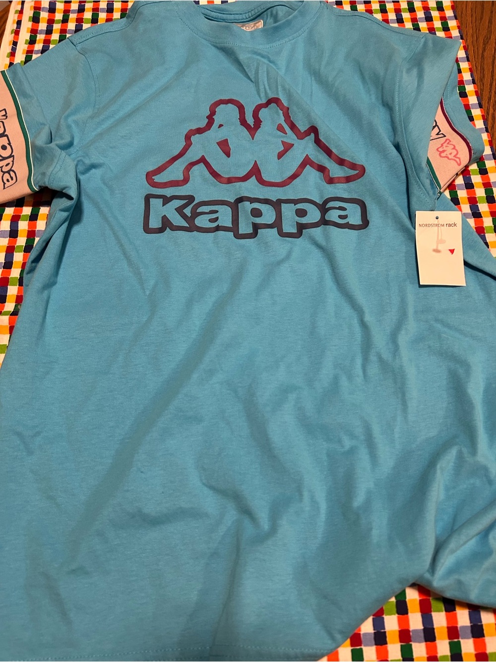 NWT Kappa Short Sleeve Tee in Light Blue with Navy Logo L
